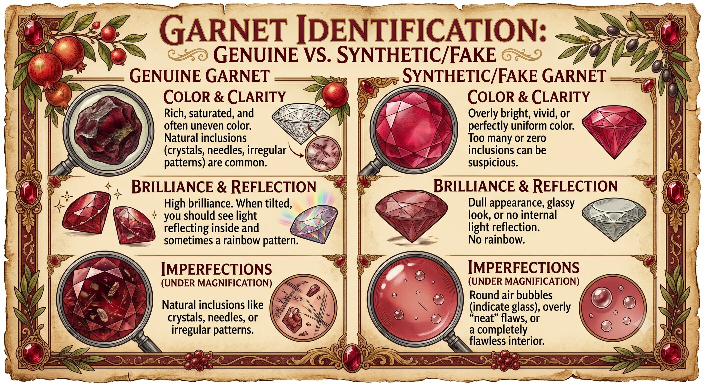 Identify A Genuine Garnet Ring From Synthetic One